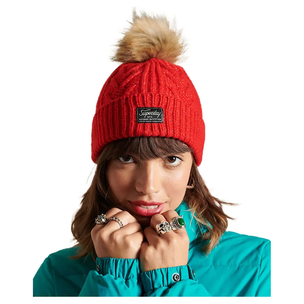

Шапка Superdry Cable Lux, красный