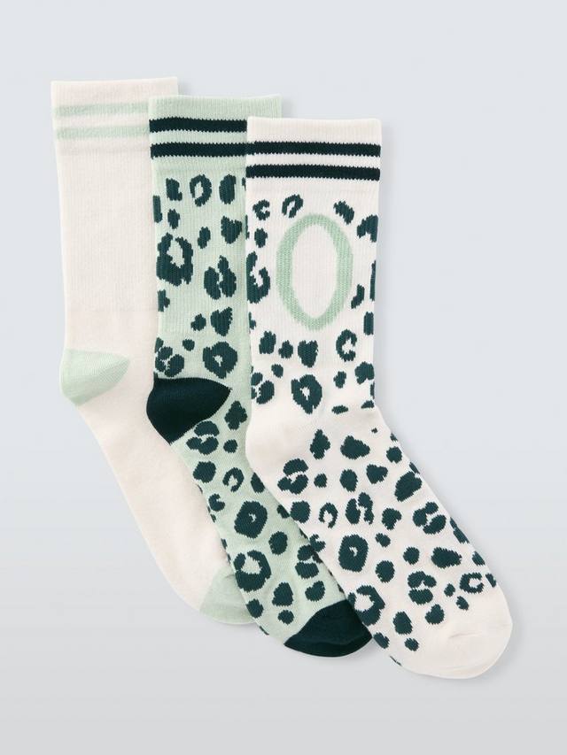 

Носки до щиколотки с принтом звериного алфавита John Lewis, O, Pack of 3, Green