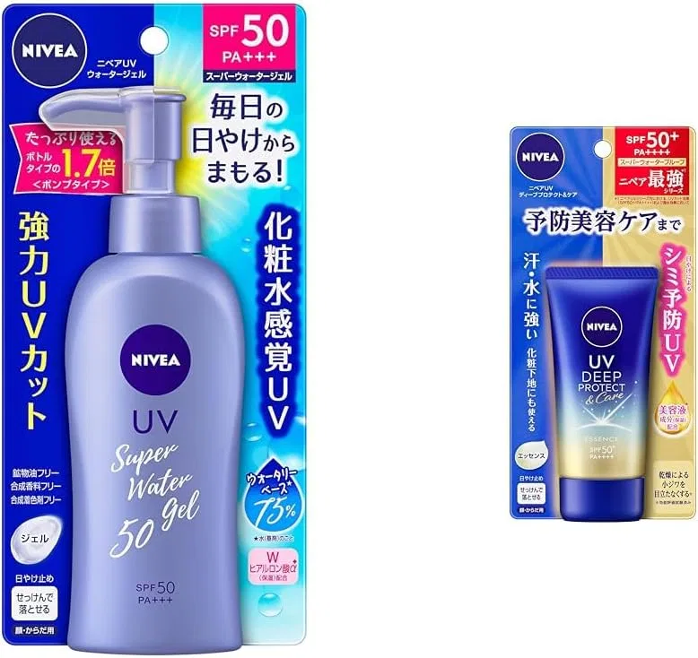 Солнцезащитный набор NIVEA: гель-вода SPF50/PA+++ 140 г и эссенция SPF50+/PA++++ 50 г