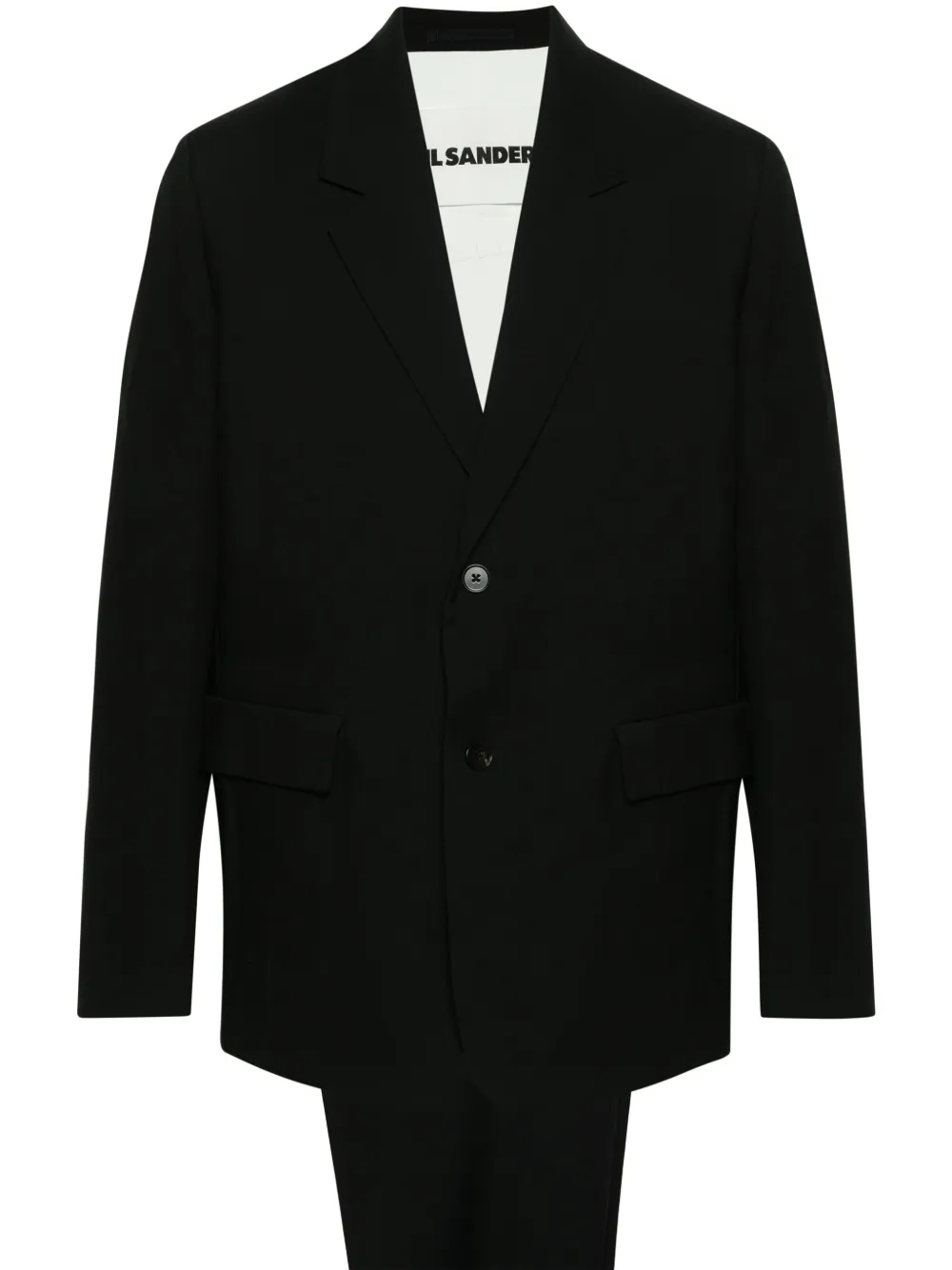 

Шерстяной костюм с однобортным пиджаком JIL SANDER, черный