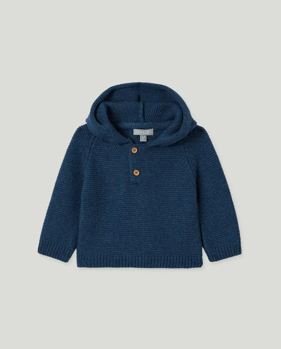 

Джемпер свободного кроя с капюшоном для младенца мальчика Coconut El Corte Inglés, темно-синий