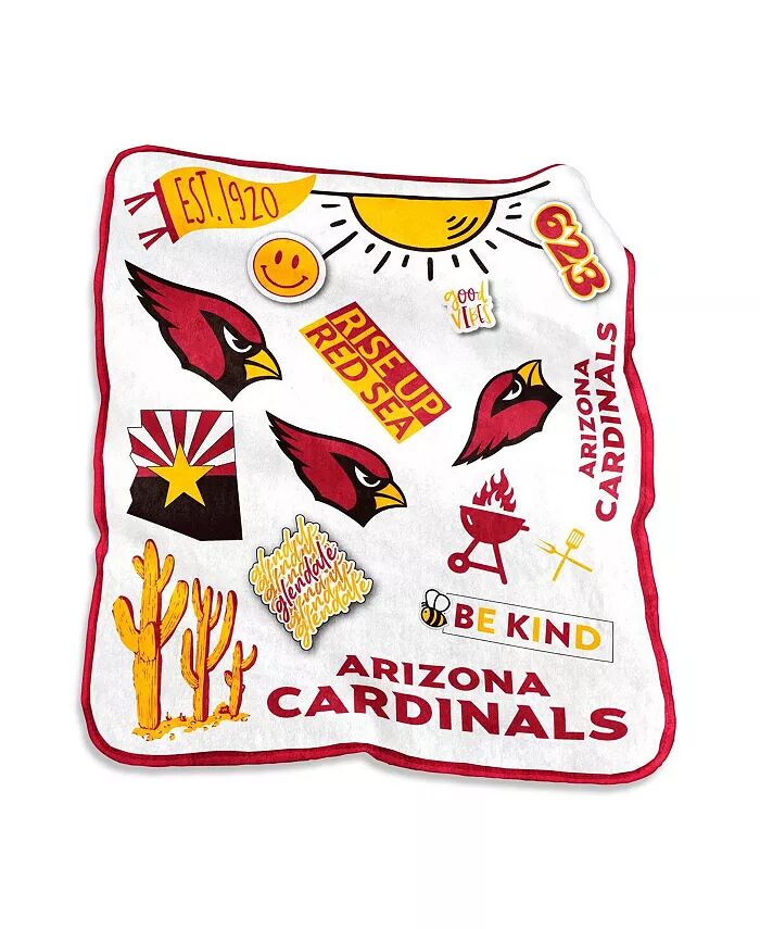 

Плюшевое одеяло Native Raschel Arizona Cardinals 50 x 60 дюймов Logo Brands, мультиколор