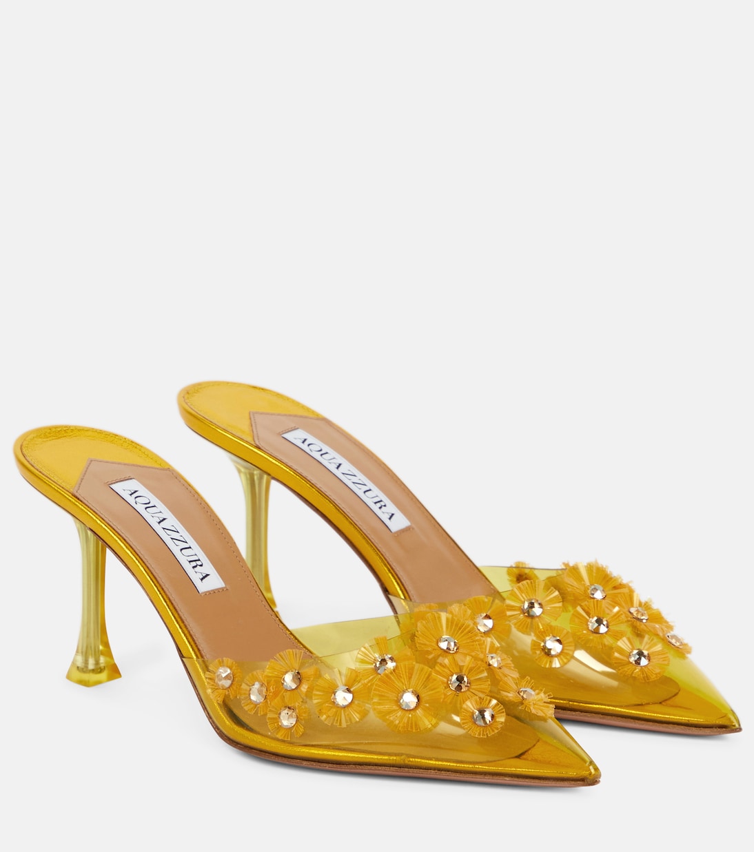 Мюли из ПВХ с декором Meteorite 75 Aquazzura, Tuscan Sun