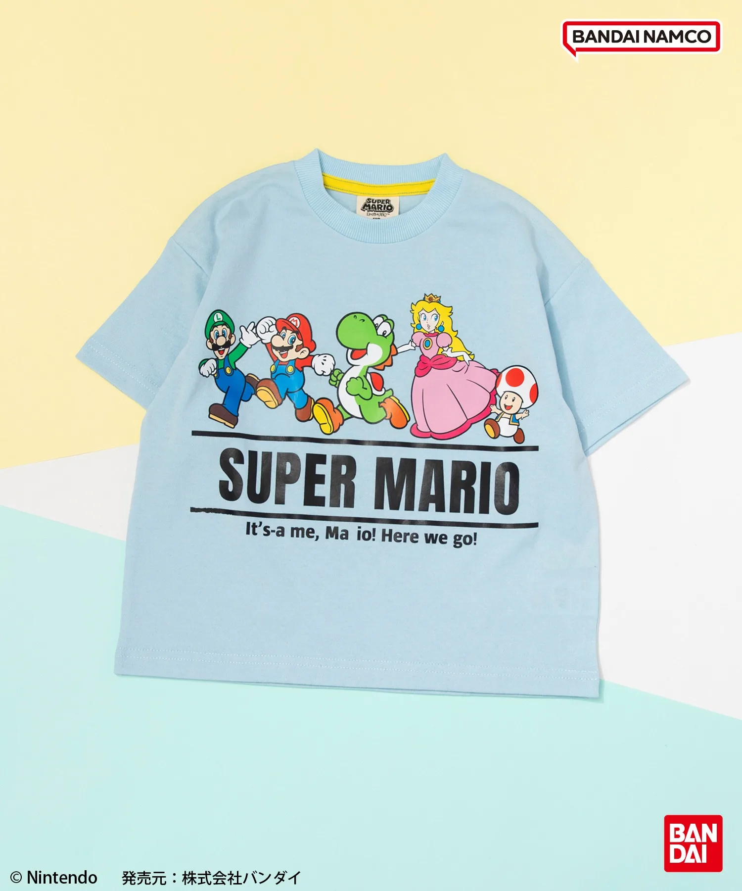 Детская футболка с принтом Super Mario BANDAI синяя