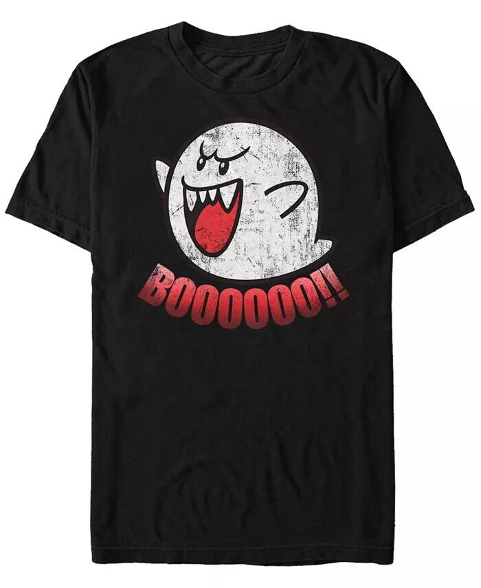 

Мужская классическая футболка с коротким рукавом Nintendo Boo Ghost Fifth Sun, черный