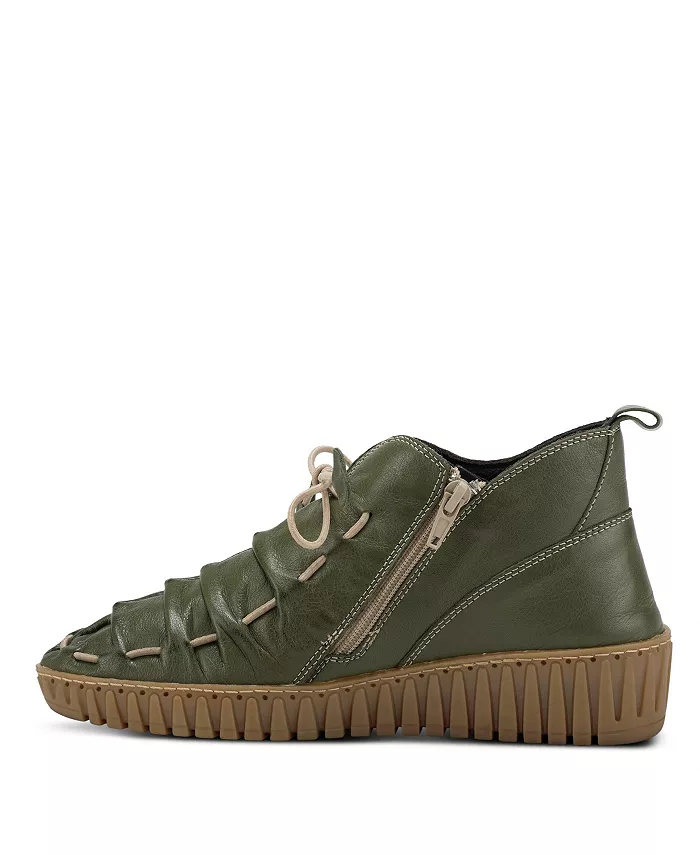 Туфли Nespea Premium Leather на танкетке с эластичной завязкой и съемной стелькой Spring Step, зеленый — фото 2