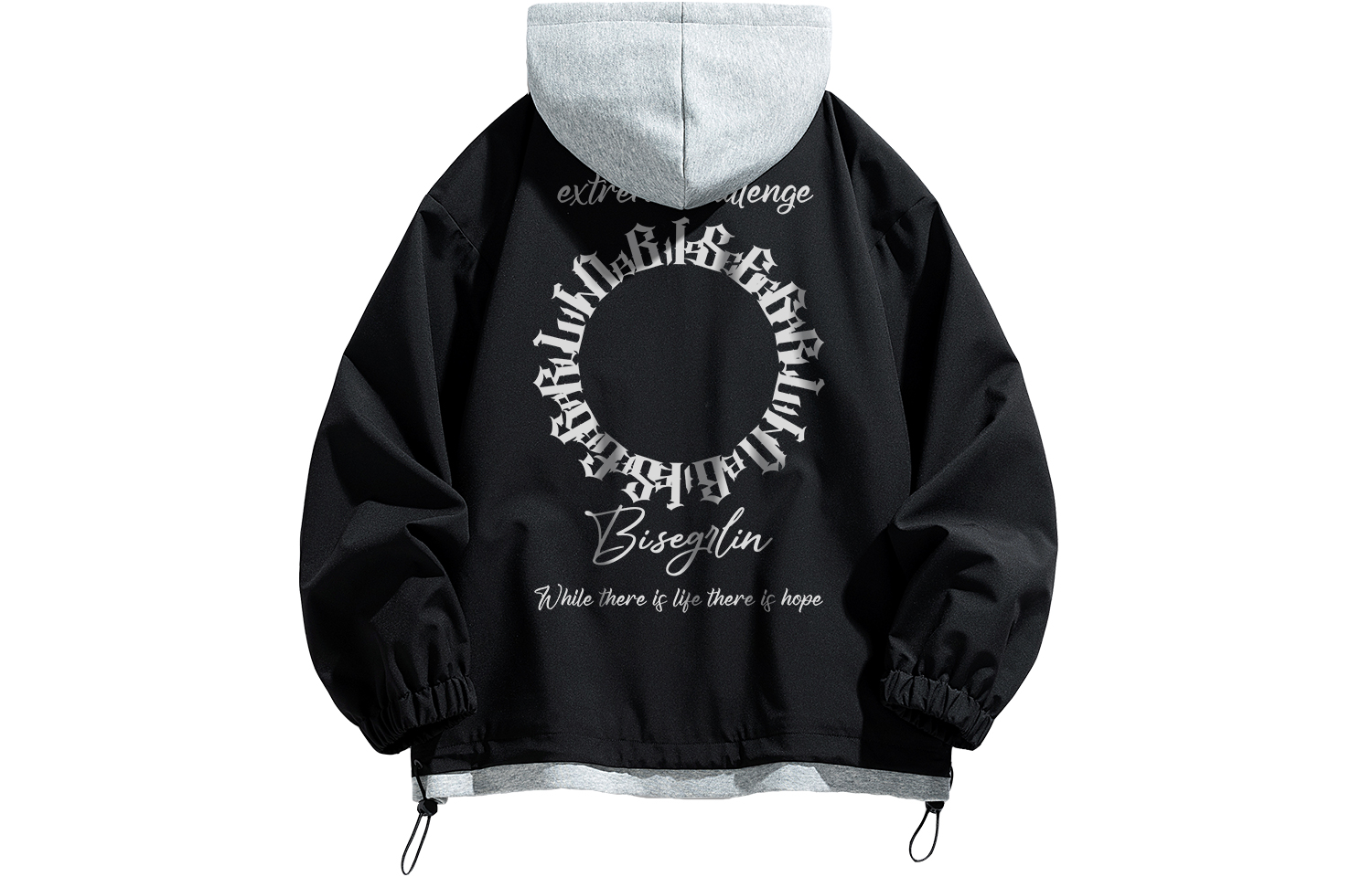 

BISEGRLIN Куртка Unisex, Black+Light Heather Gray