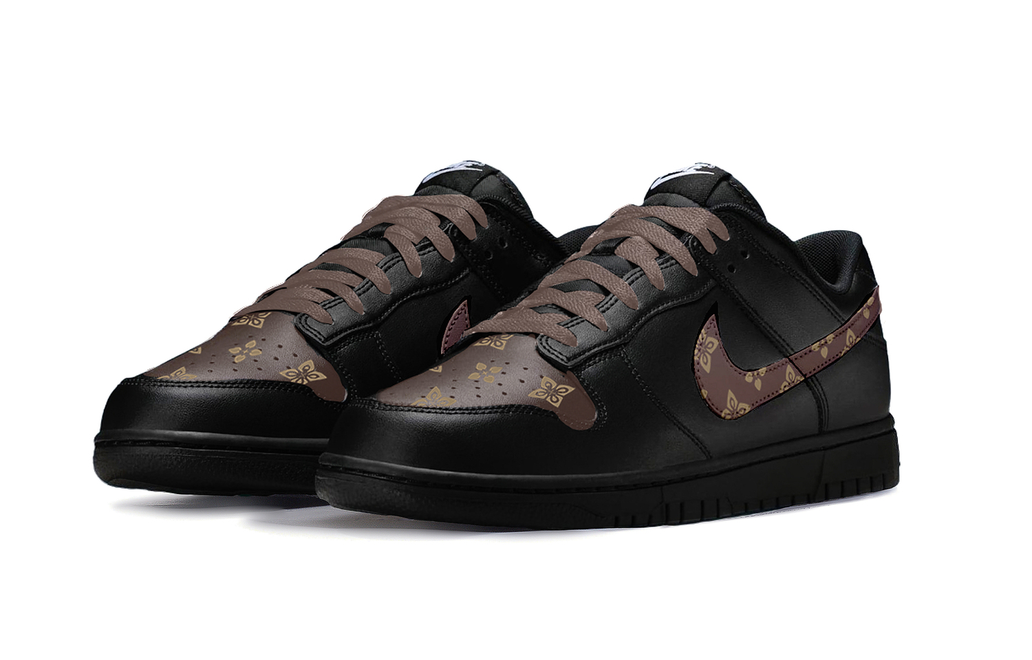 Nike Кроссовки Dunk LOUIS Perpetual Calendar, кожаные, устойчивые к истиранию и скольжению, низкие, для скейтбординга, мужские, цвет black umber — фото 4