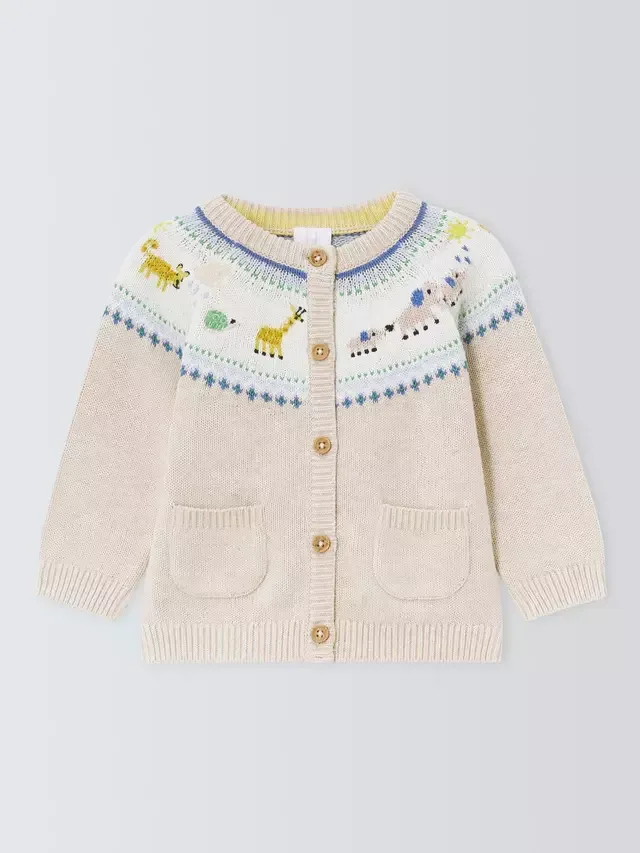 Детский кардиган Сафари, натуральный цвет John Lewis