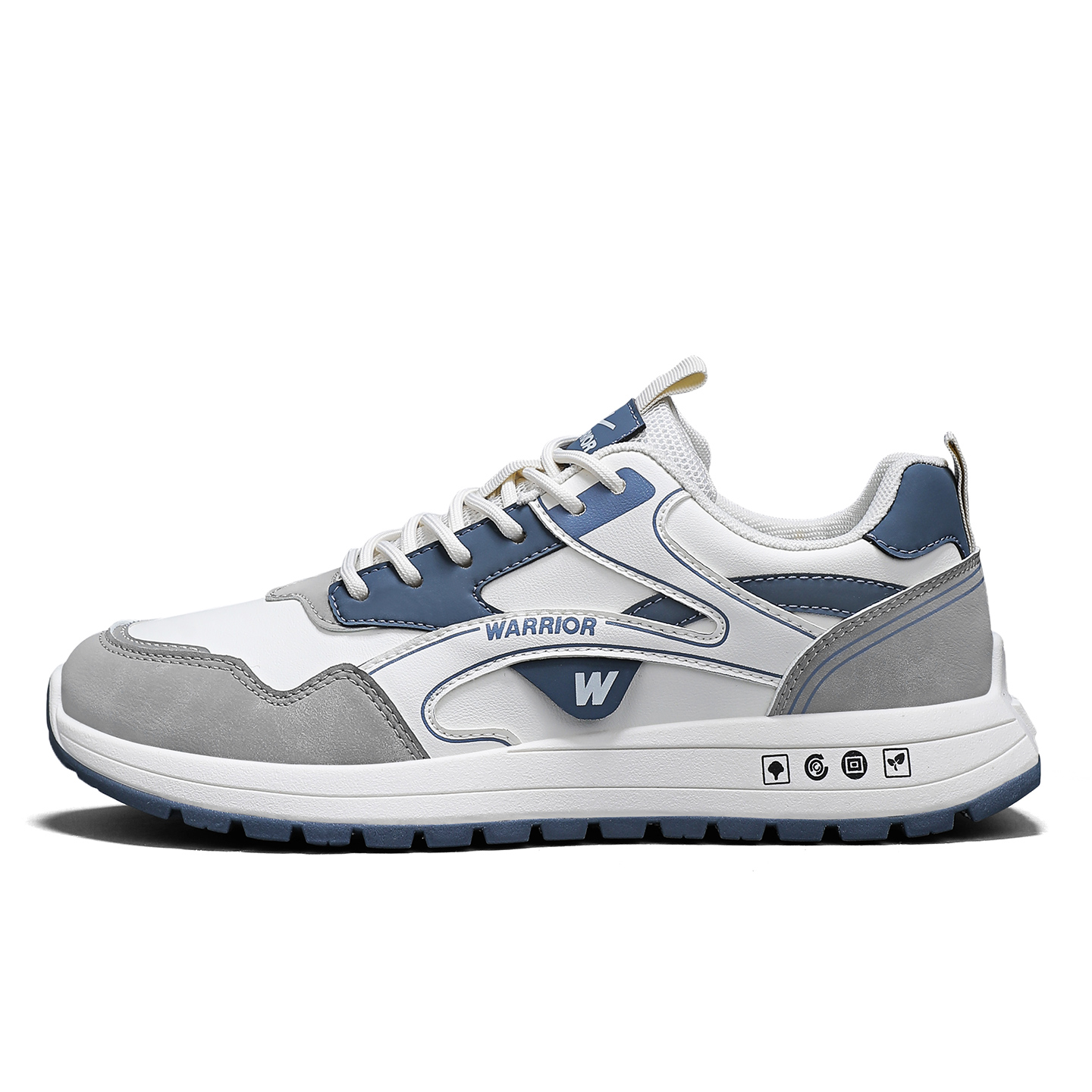 

WARRIOR Износостойкие дышащие легкие мужские низкие кеды бежево-серо-голубые, цвет Beige Gray Blue
