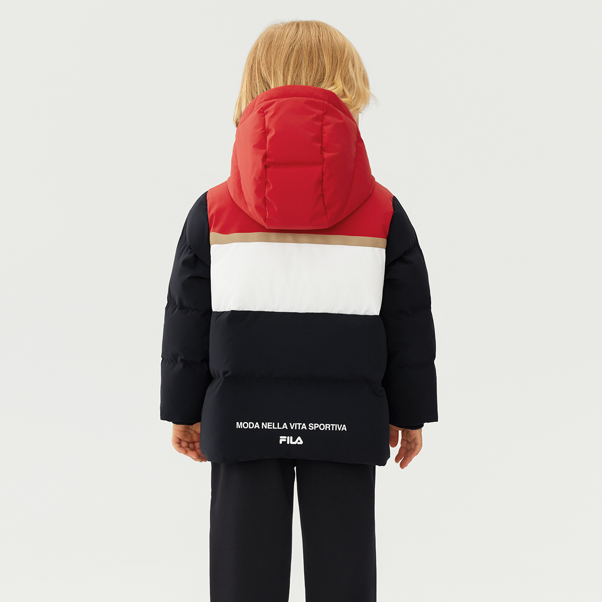 Пуховик для детей 3-7 лет FILA KIDS, синий — фото 4
