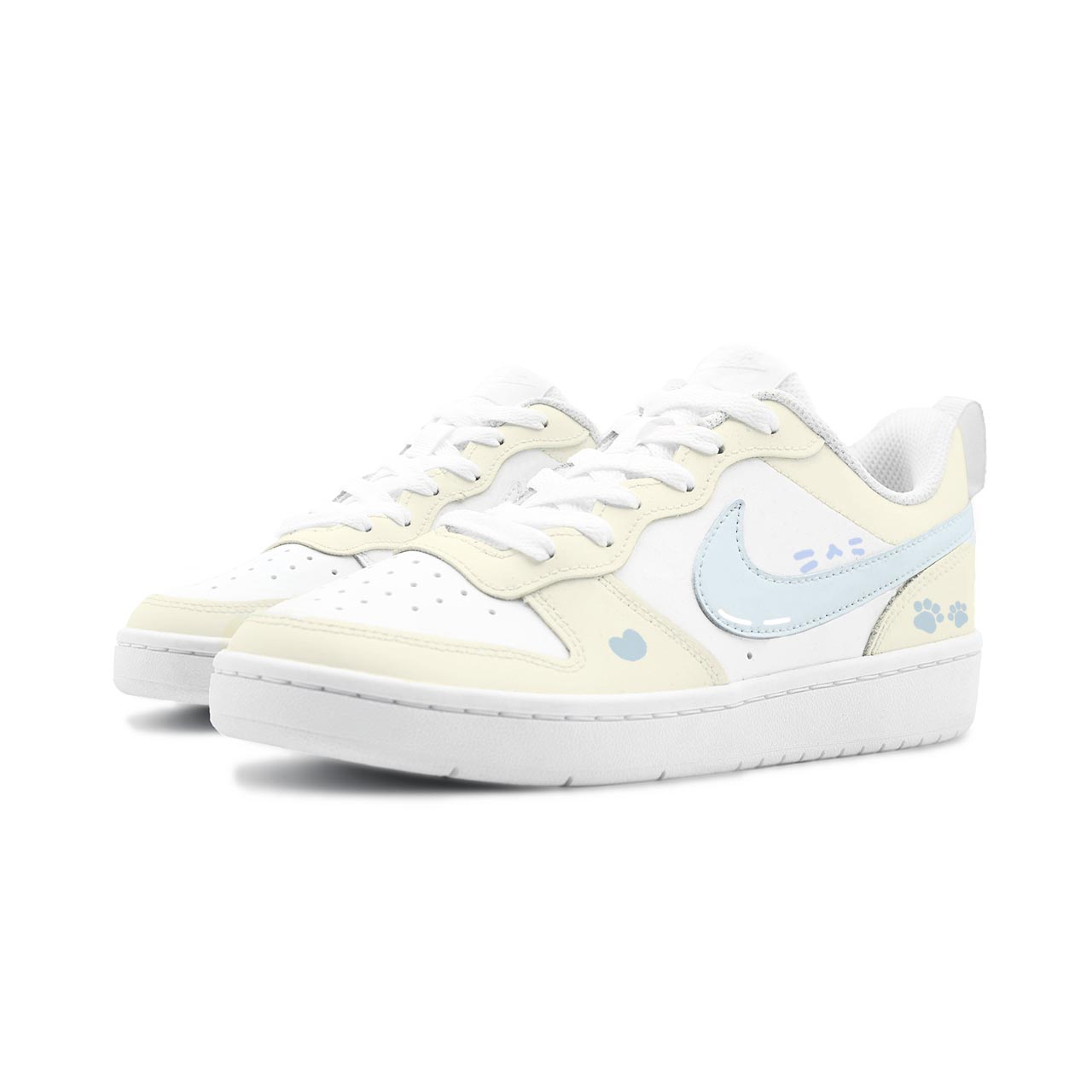 Custom Court Borough 2 Cloudy Milk Froth кожаная подкладка устойчивая к истиранию нескользящая низкая Nike, светло-желтый — фото 4