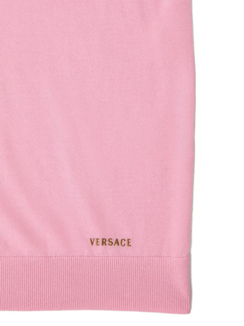 Футболка с многослойным эффектом и вышитым логотипом VERSACE, розовый — фото 4