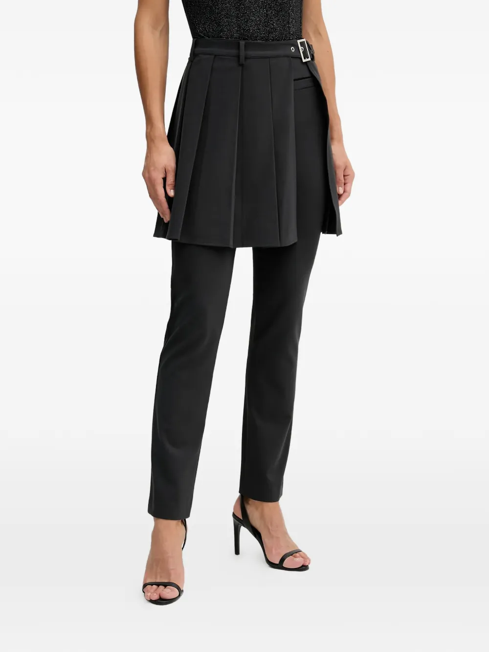 

Брюки с отделкой из панелей Sisley, черный