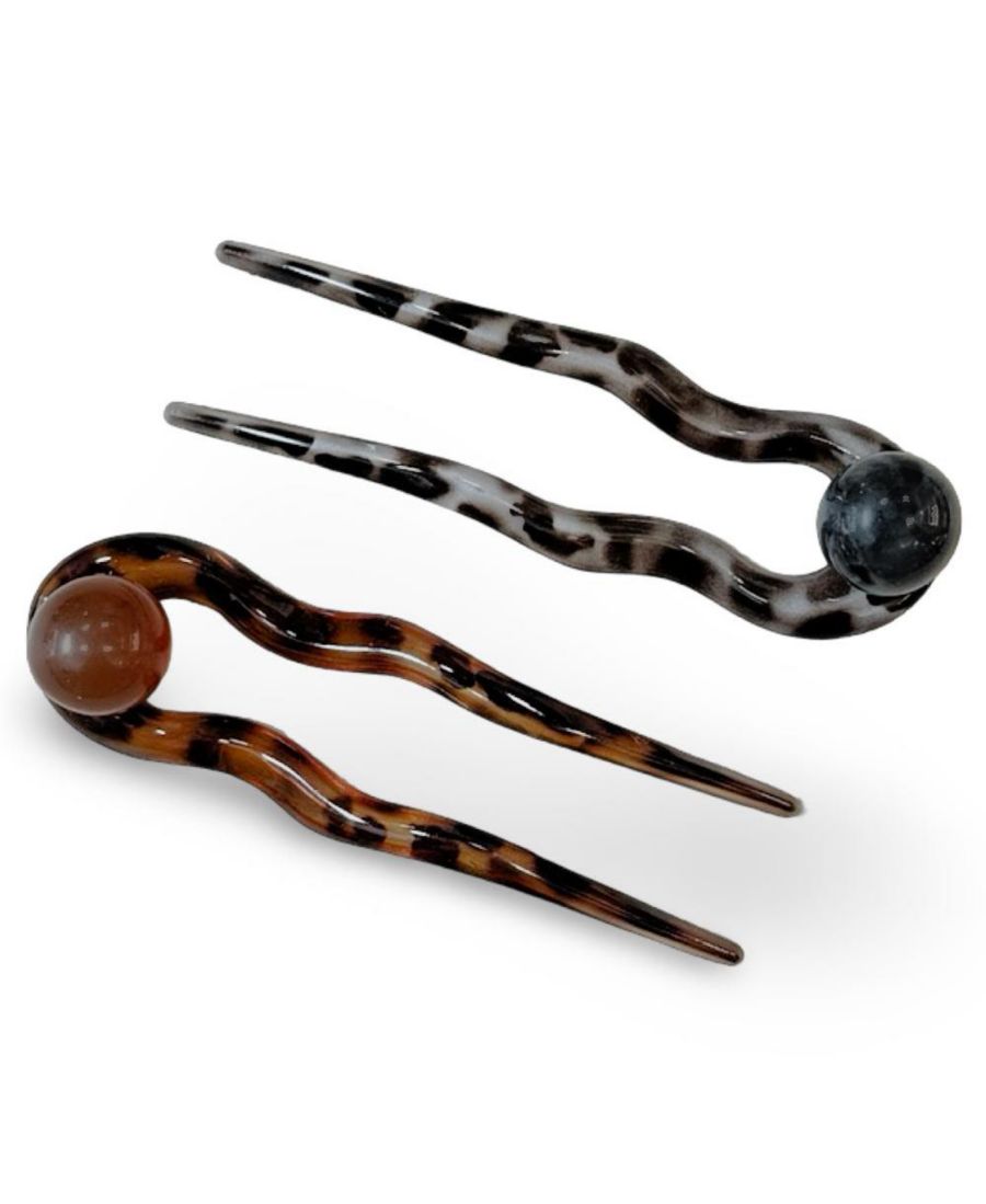 

Набор французских заколок для волос - черепаховый + жемчужный Headbands of Hope, коричневый