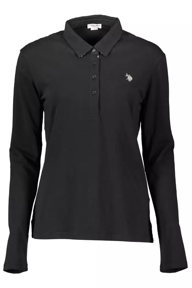 

Черная хлопковая женская рубашка поло U.S. Polo Assn.
