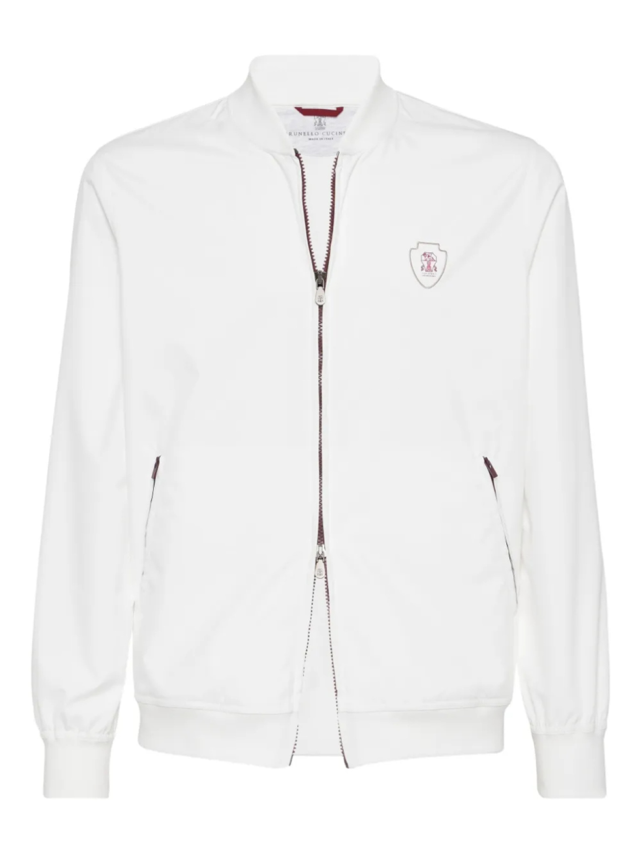 

Brunello Cucinelli куртка на молнии с логотипом, белый