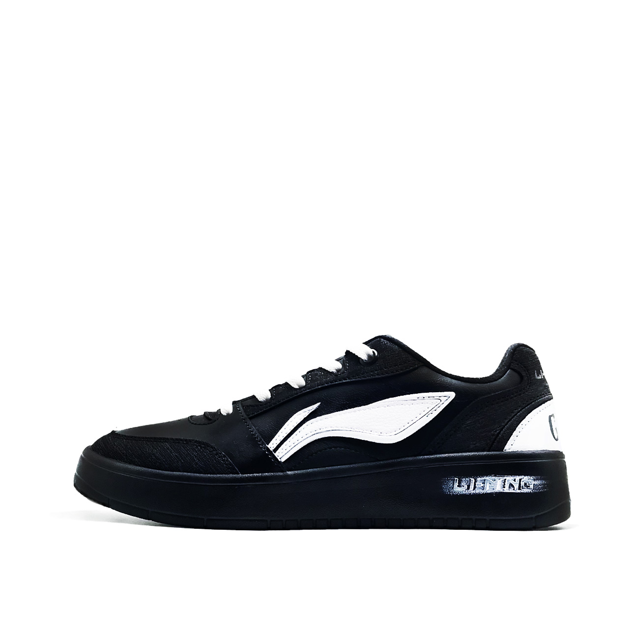 

Мужские низкие скейтбордные кроссовки Li Ning Sycee V3: износостойкие, легкие и дышащие., черный белый