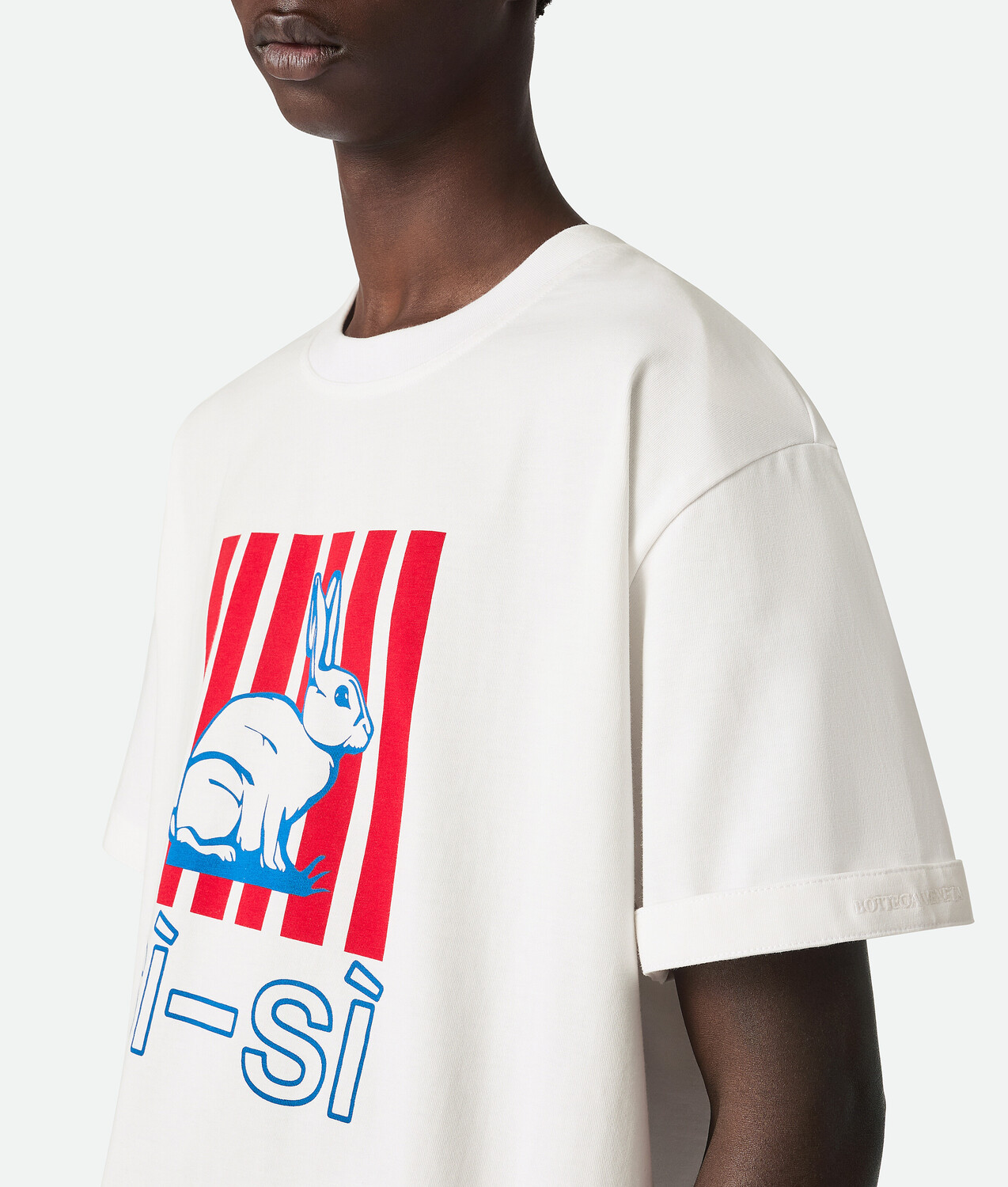 Cotton printed jersey t-shirt BOTTEGA VENETA, белый — фото 4