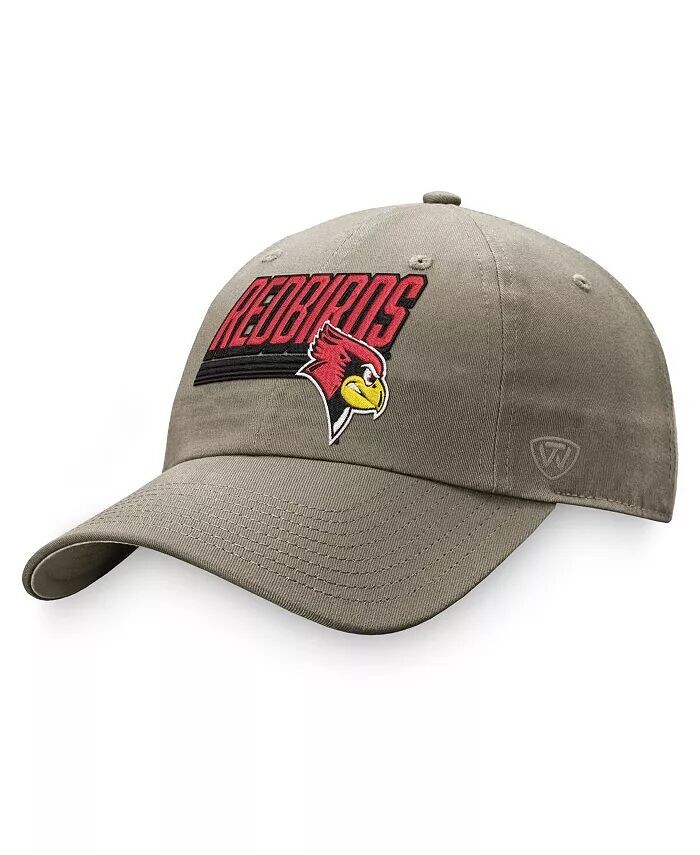 

Мужская регулируемая кепка Illinois State Redbirds Slice цвета хаки Top of the World