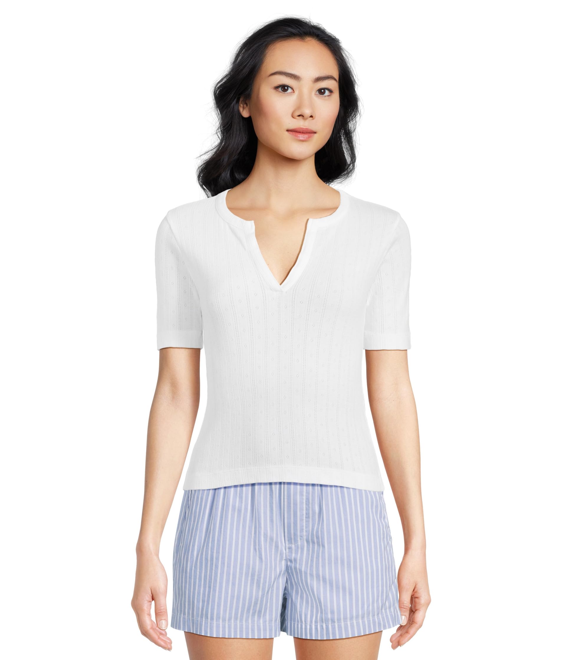 

Футболка Madewell Pointelle Crew Neck Tee, белый