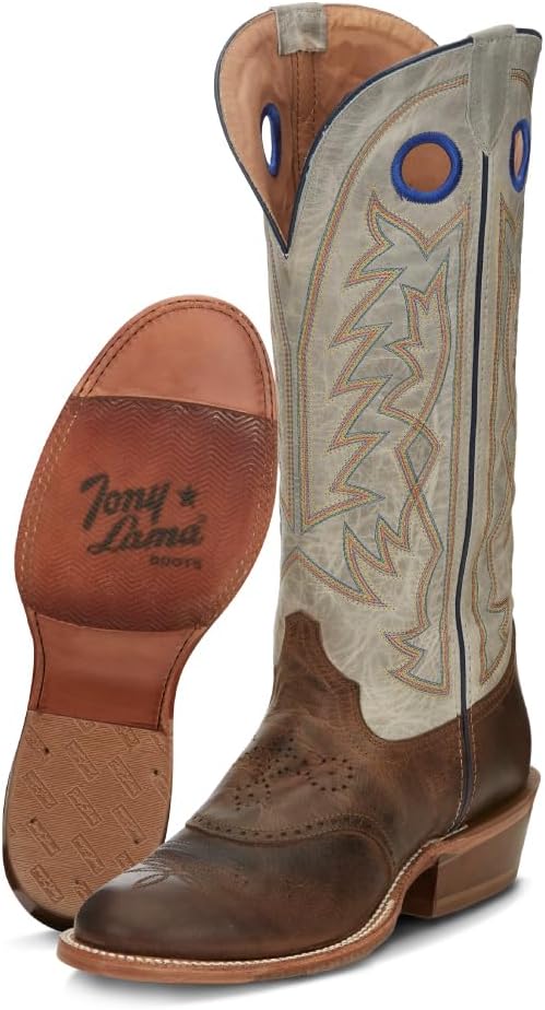 

Мужские вестерн-сапоги Tony Lama Colburn Buckaroo - с отделкой Flame, кожа международного оранжевого цвета, широкий квадратный носок