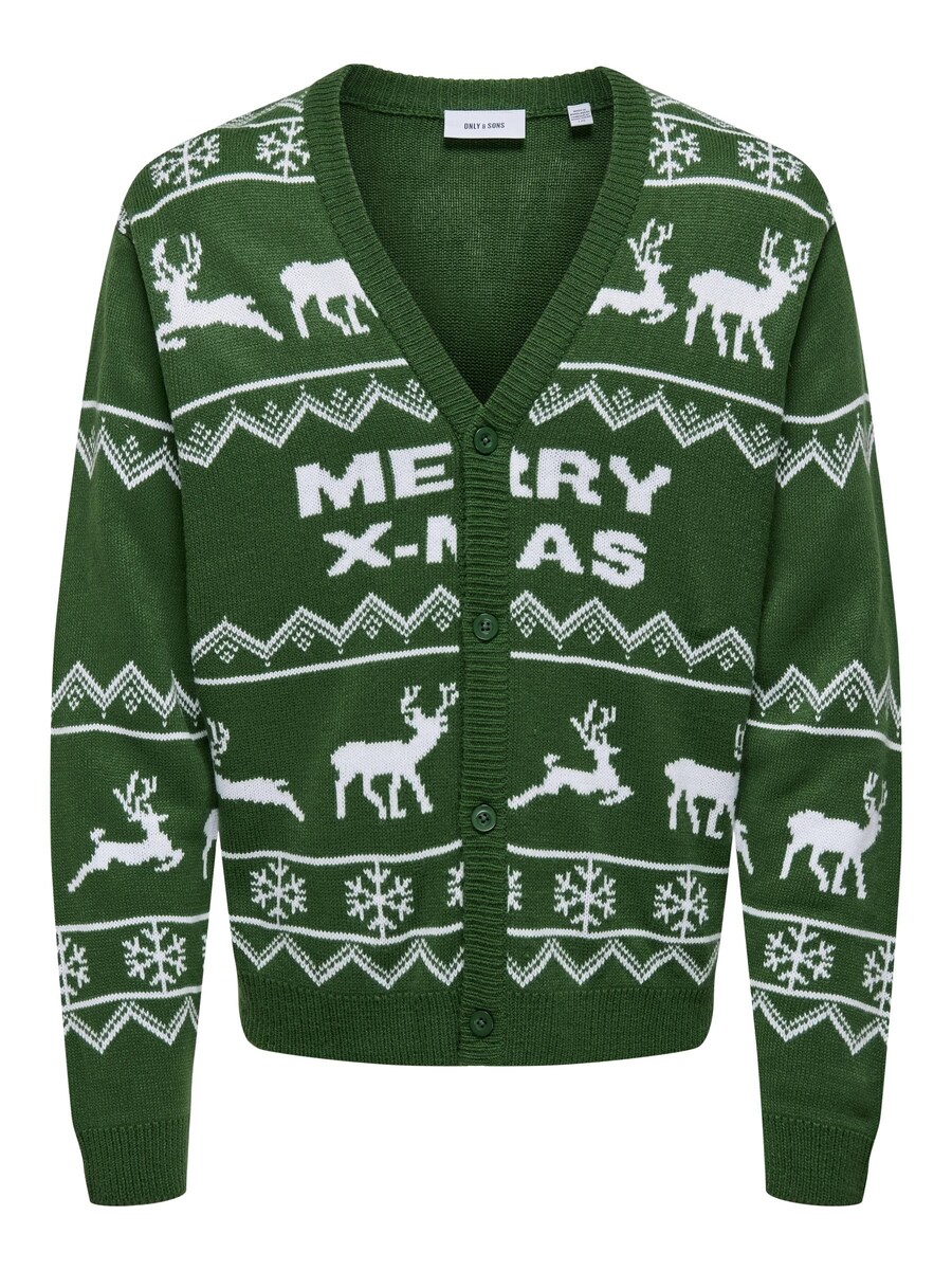 

Вязаный кардиган Only & Sons XMAS, зеленый