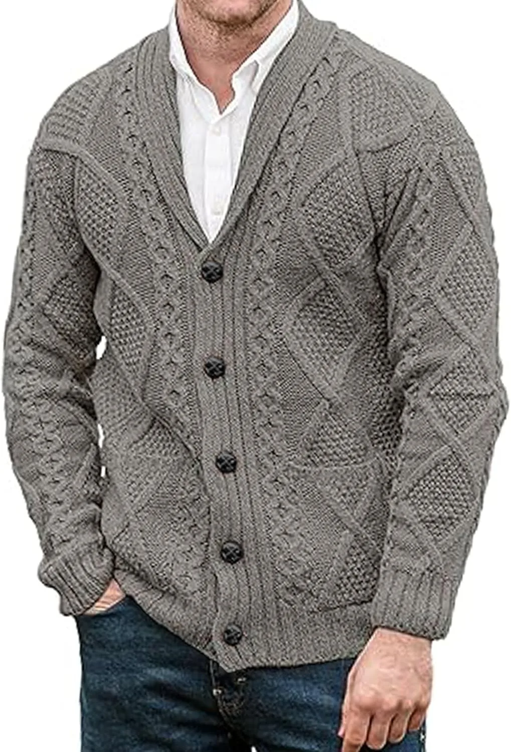 

Мужской кардиган с воротником-шалью