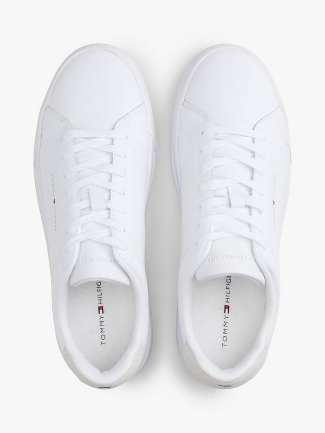 Покрытые кожей кроссовки для корта Tommy Hilfiger, White — фото 3