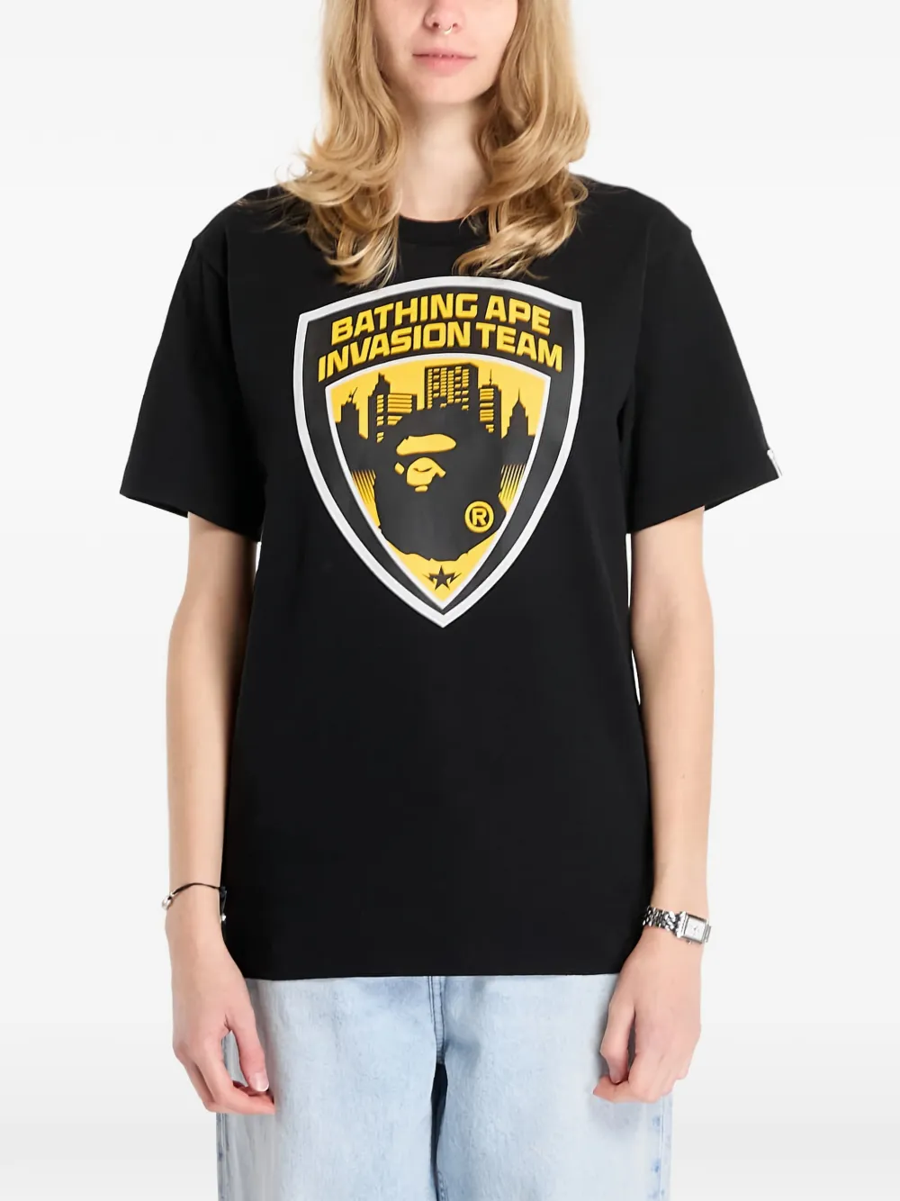 Футболка с короткими рукавами и эмблемой A Bathing Ape, черный — фото 4