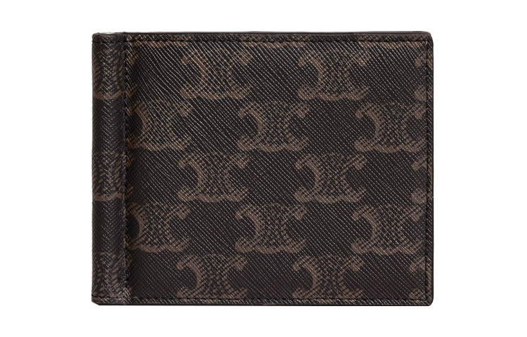 

CELINE Кошелек Triomphe CANVAS с панелями из холста и отделкой из телячьей кожи мужской Black