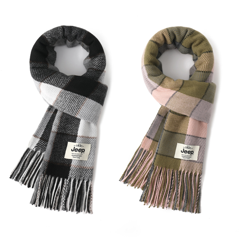 

Jeep Искусственный кашемировый вязаный шарф унисекс, 2 Pack (Black+Gray+Green+Pink)
