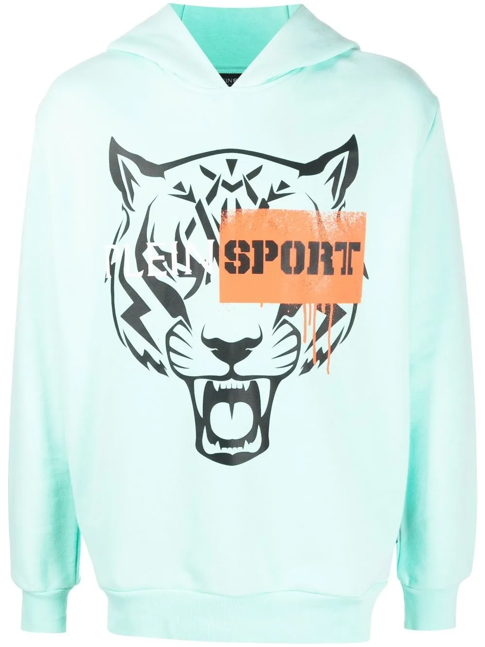 

Худи с принтом Tiger Plein Sport, зеленый