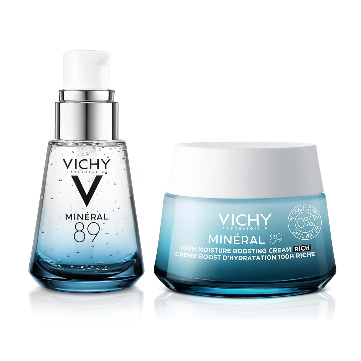 Набор Vichy — Mineral 89 крем без отдушек, увлажняющий крем с гиалуроновой кислотой, ежедневный уход для лица, 3 формулы для всех типов кожи