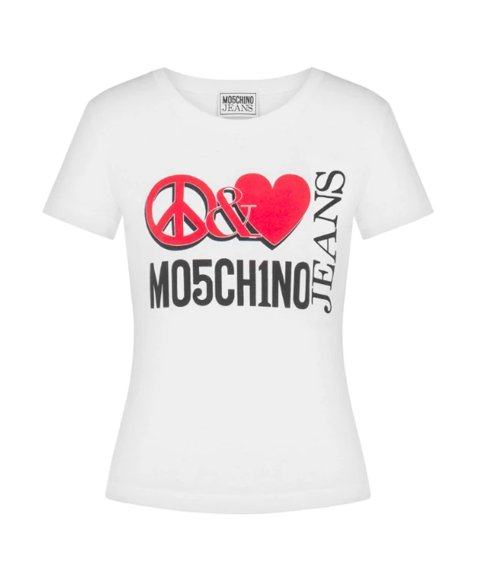 

Футболка с короткими рукавами и логотипом Moschino, белый