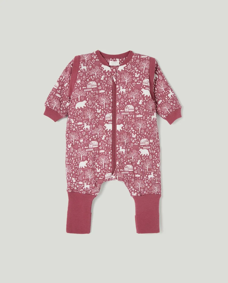 

Длинный стеганый комбинезон-одеяло с изображением животных с фермы для малышей Cotton Juice, розовый