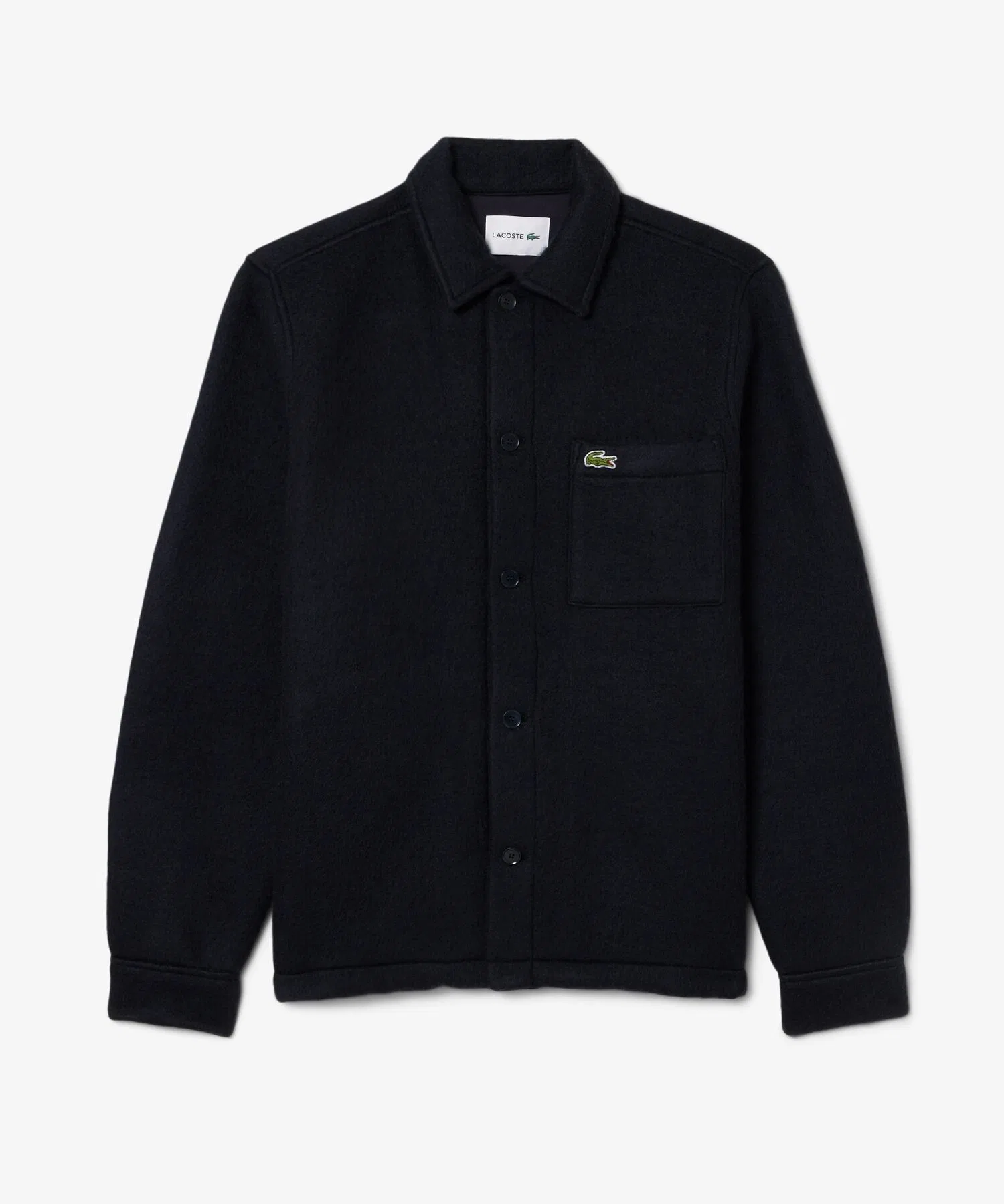 Мужская рубашка LACOSTE оверсайз из шерстяного смесового войлока — фото 4