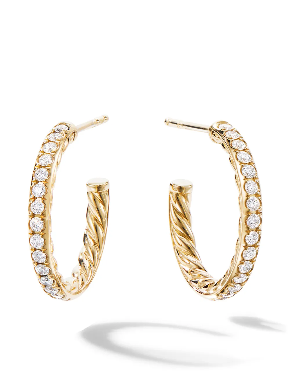 

Серьги-кольца из желтого золота с бриллиантами (19 мм) David Yurman, золотой
