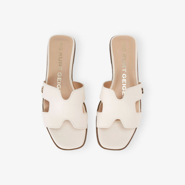 Сандалии на плоской подошве Kg Kurt Geiger Raven из искусственной кожи, белый — фото 2