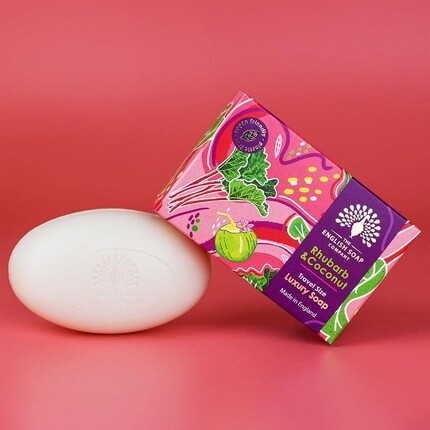 The English Soap Company Роскошное мыло Travel Size с ревенем и кокосом, 100 г — фото 2