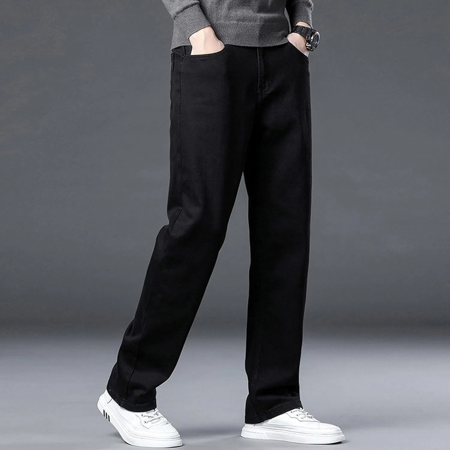 Джинсы свободные Men Fashion, Black — фото 3