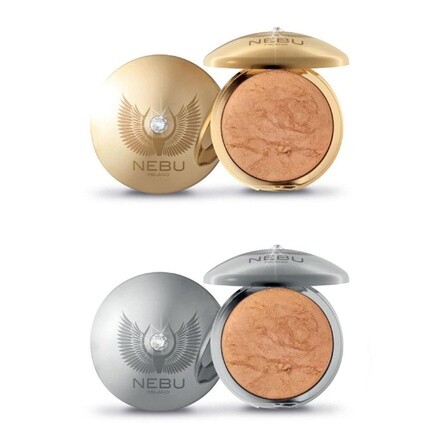 Запеченный хайлайтер для лица и тела Nebu Milano P01 Aura Color Platinum — фото 2