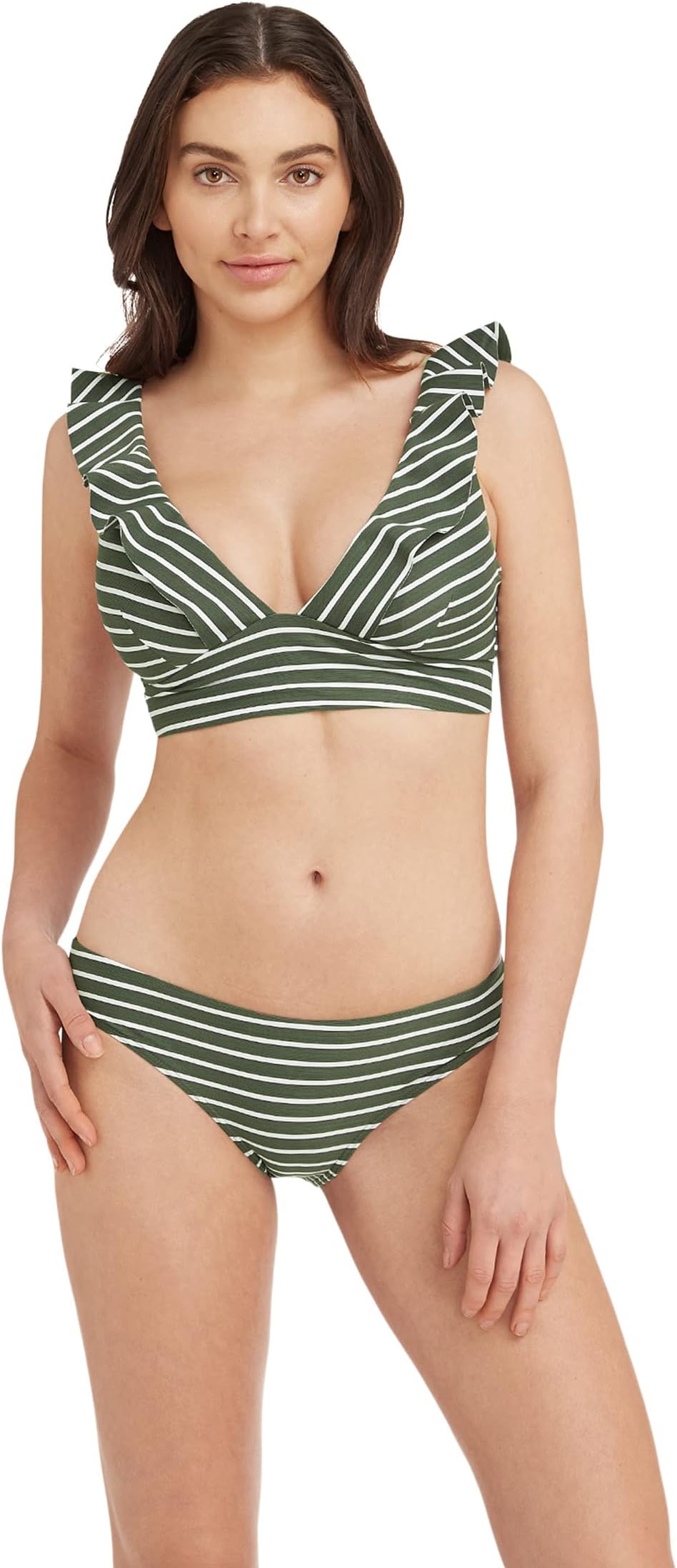 

Купальный топ SEA LEVEL SWIM Chamarel Bonded Frill Bra Top, хаки