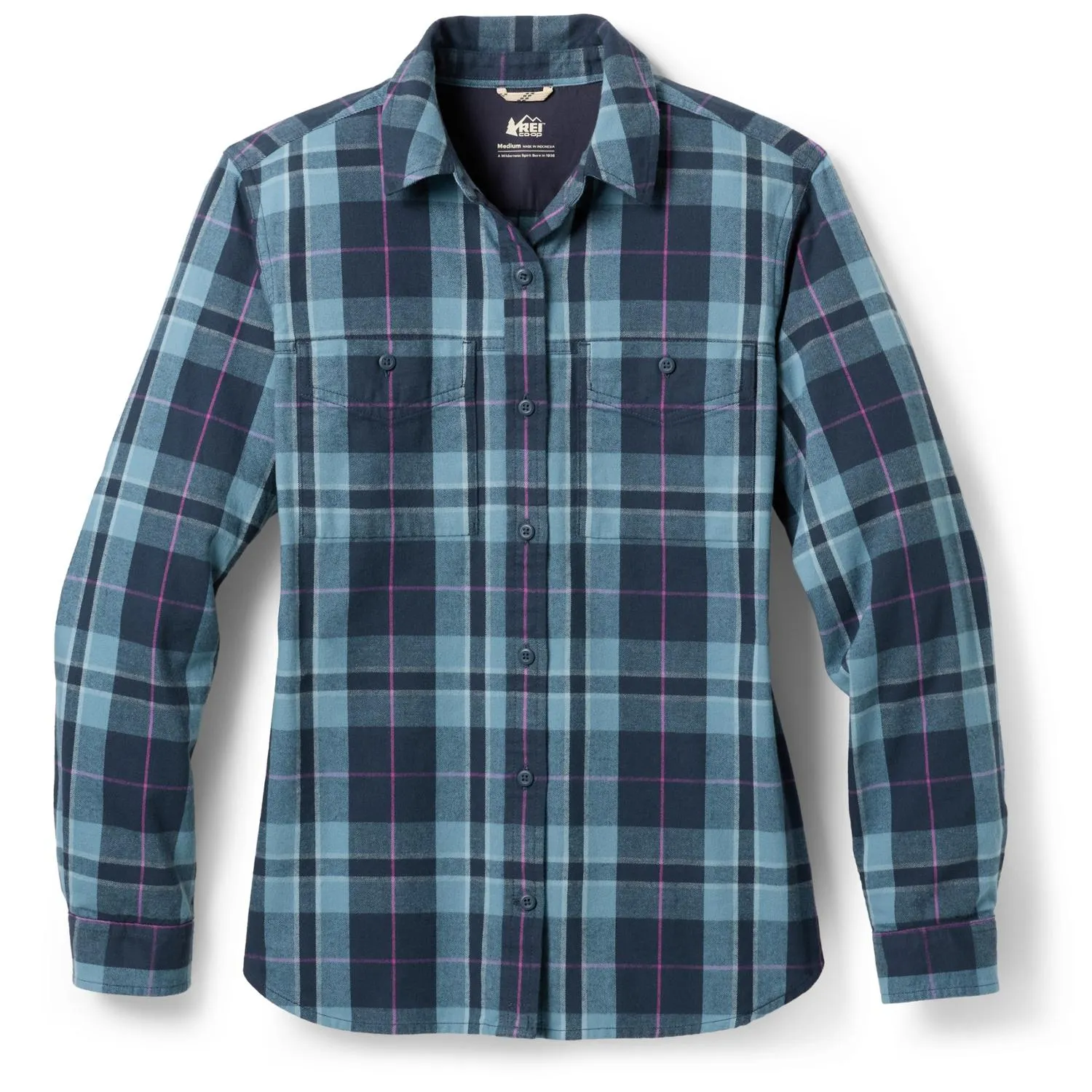 

Рубашка из фланели Campwell - Женская REI Co-op, Vale Plaid Blue Nights