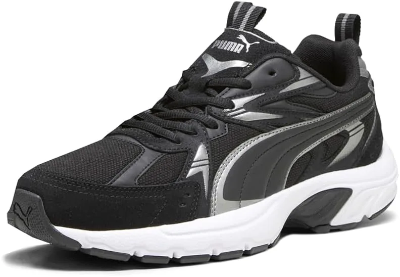 Мужские кроссовки PUMA Milenio Tech Suede с шнуровкой, повседневные - черные, черный — фото 2