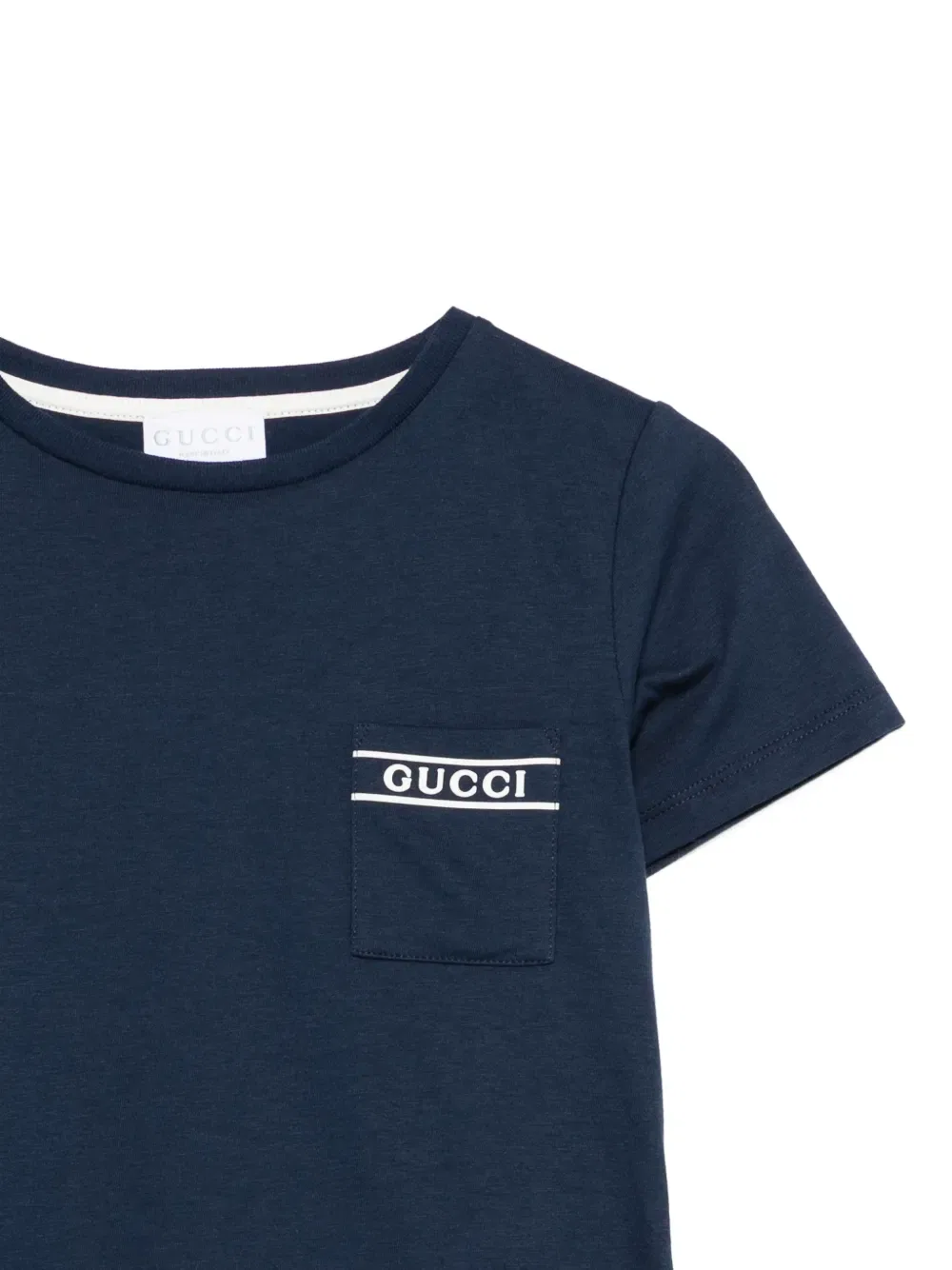 Футболка с нагрудным карманом Gucci Kids, синий — фото 3
