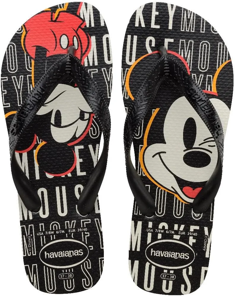 Havaianas Top Disney - шлепанцы с разделителем для пальцев, белый/черный