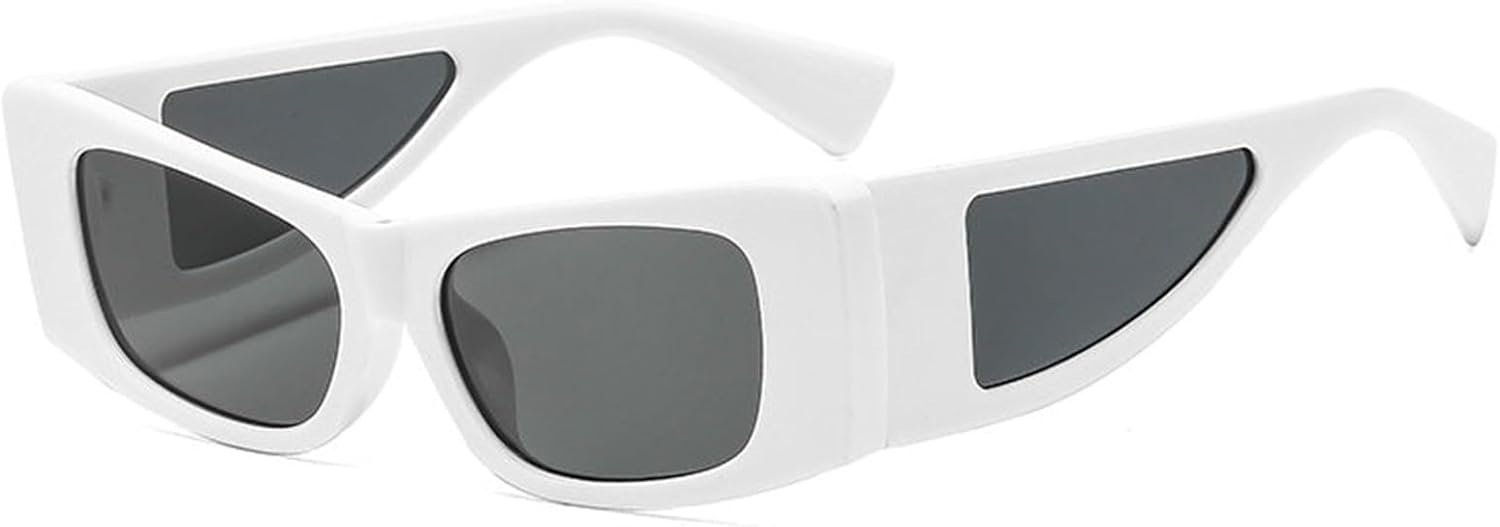 

Солнцезащитные очки Willochra Flat Top для женщин, панк, мужчин, ретро, ​​прямоугольные, с защитным экраном, стильные солнцезащитные очки для женщин, цельные очки UV400, C2