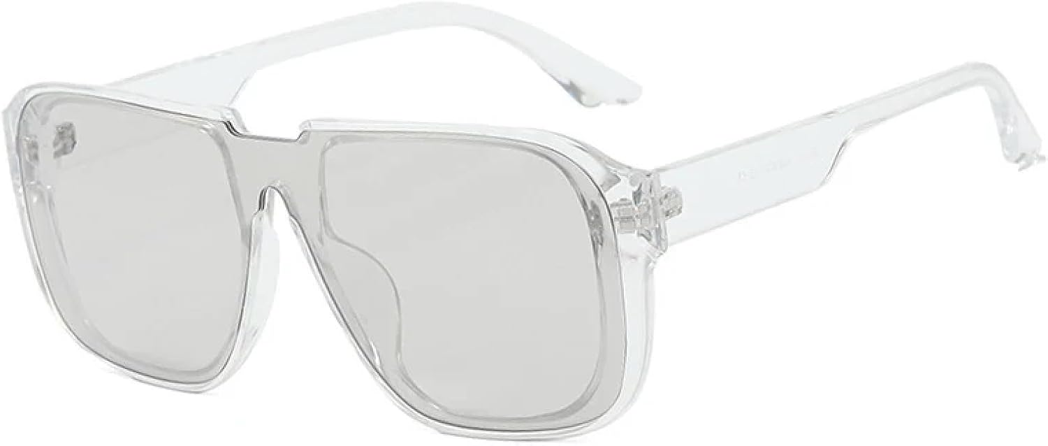 

Роскошные цельные солнцезащитные очки для женщин, модные солнцезащитные очки UV400, ретро-очки для мужчин в стиле панк, очки для активного отдыха на природе TKKTLLT, Clear Silver