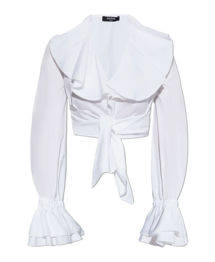 

Короткая рубашка Balmain, белый